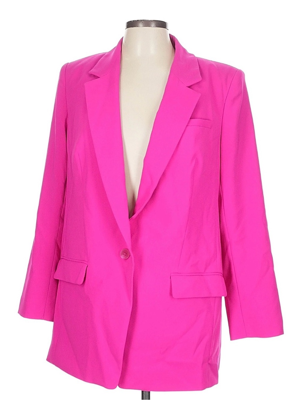 Express Women's Hot Pink Single-Button Oversized Blazer